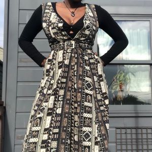 vintage polyester pinafore dress